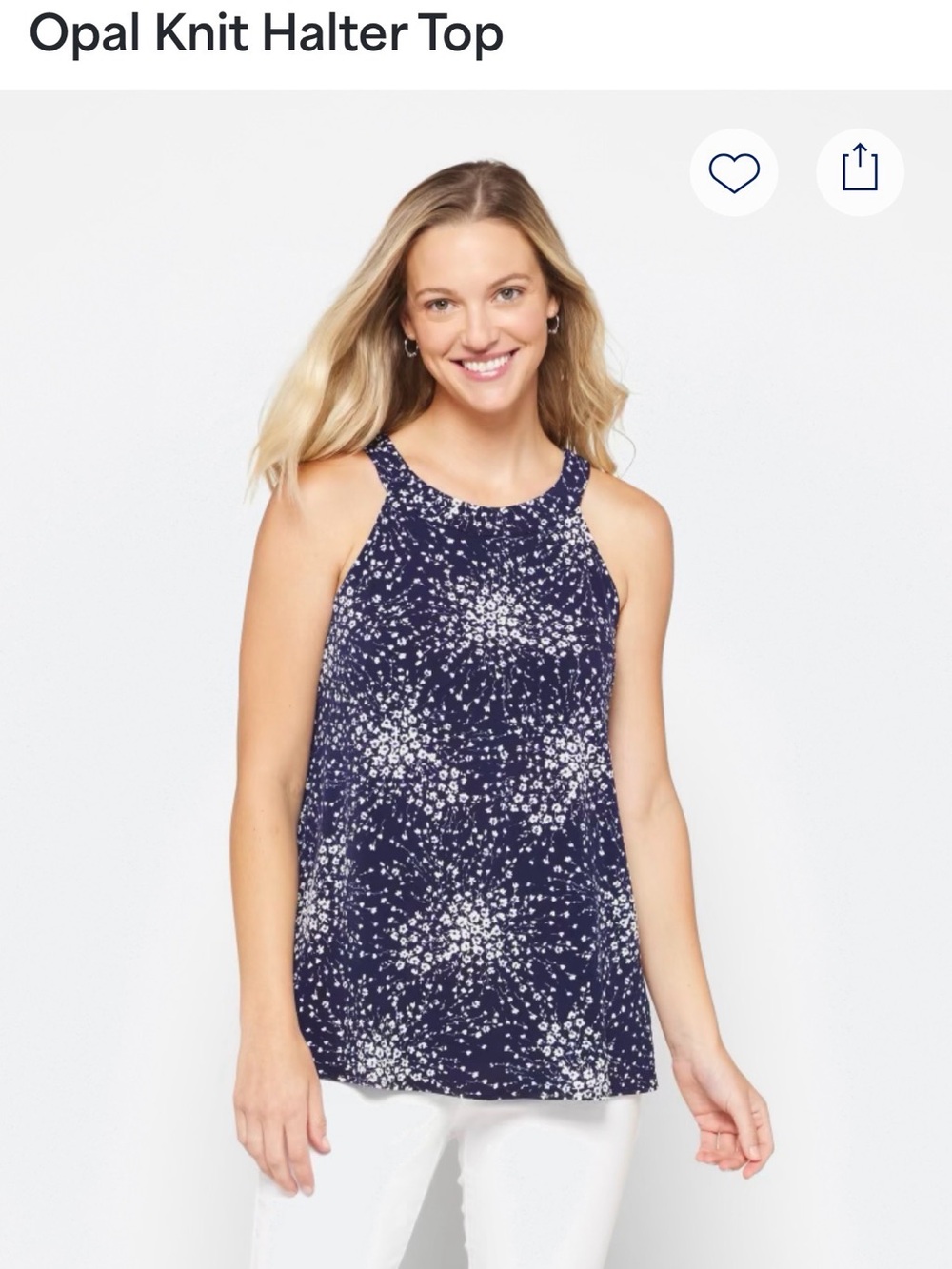 Opal Knit Halter Top - Navy Floral Halter Cami